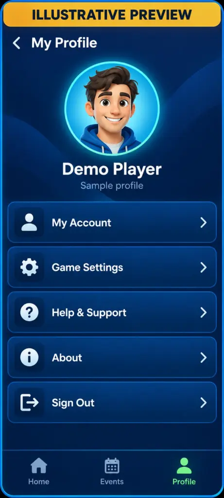 Profile — illustrative preview; official screenshots pending.