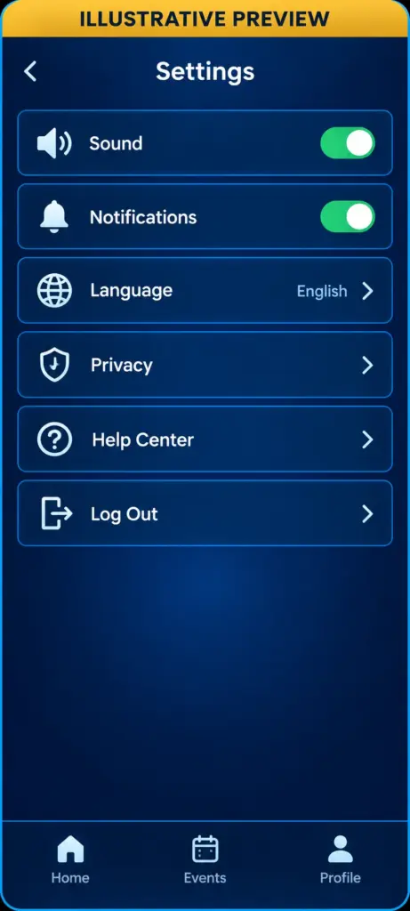 Settings — illustrative preview; official screenshots pending.